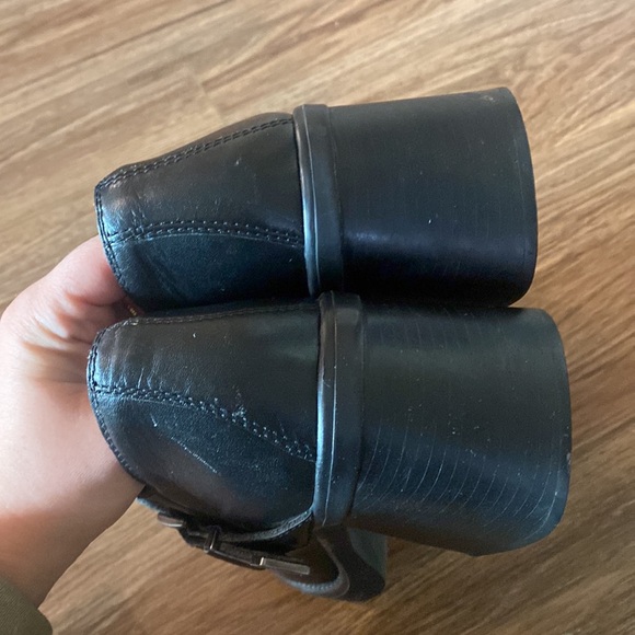 Harley Davidson Black Leather Boots Chunky Block Heel Square Toe Size 11 Y2K 90s - Picture 4 of 9